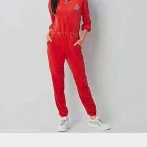 Women's Red Juciy Couture Valour Jumpsuit Great for Valentines Day